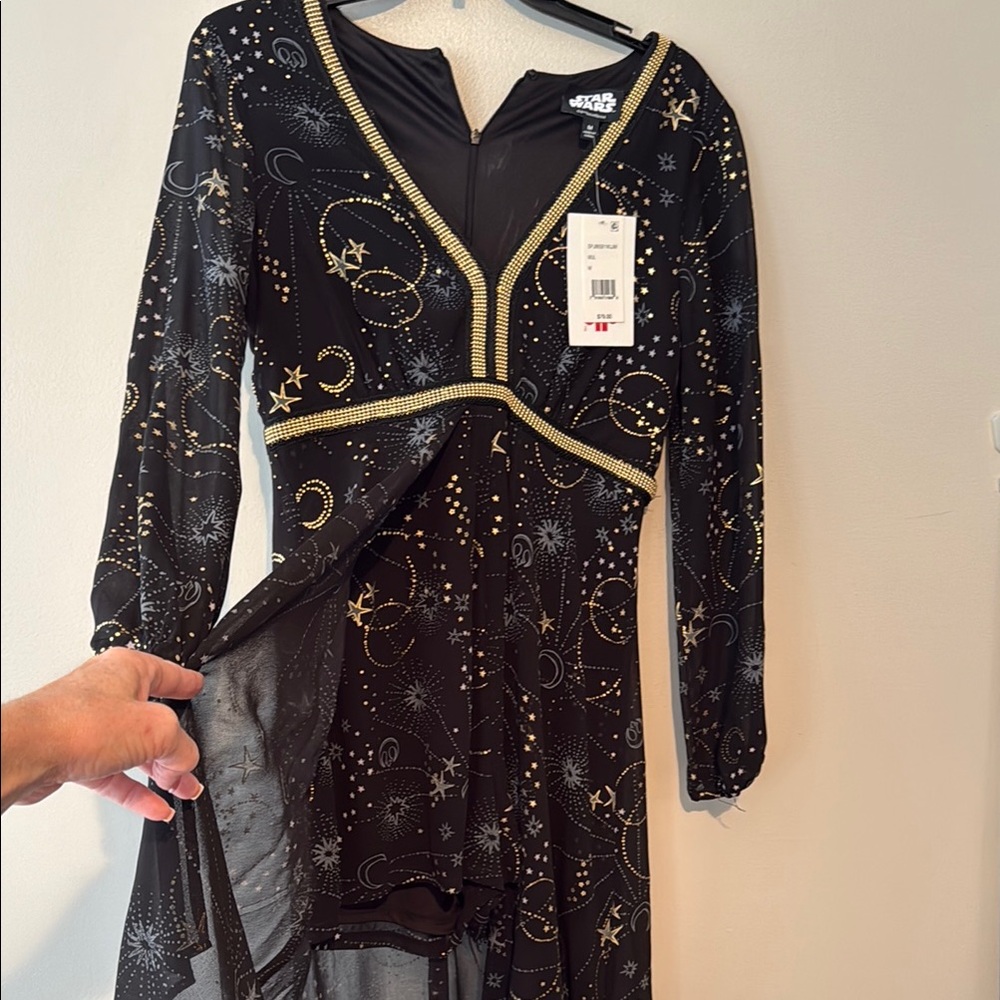 Star Wars Black and Gold Sequin Sheath Dress